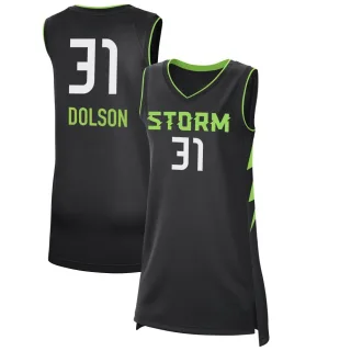 Women's Seattle Storm Stefanie Dolson Black 2024 Rebel Edition Jersey